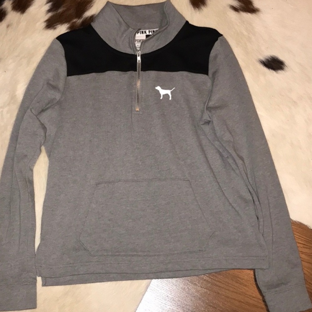 PINK half zip up sweater